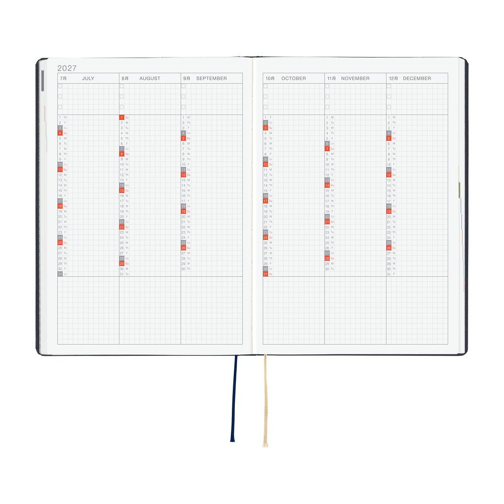 2027 Hobonichi HON Slash (Navy) 《ENG/A5/Daily/Jan start/Mon start》