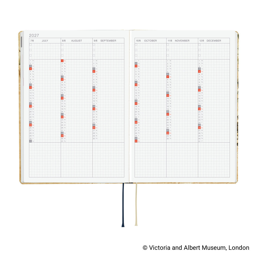 2027 Hobonichi HON V&A Series: Vine《ENG/A5/Daily/Jan start/Mon start》