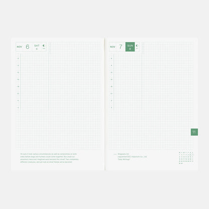 2027 Hobonichi Techo English Cousin Book《A5 size/Daily/Jan start/Mon start》