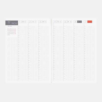 2027 Hobonichi Techo English Cousin Book《A5 size/Daily/Jan start/Mon start》