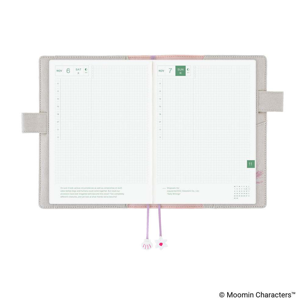 Moomin: My Yard (Pink Gray)《A5 Hobonichi Cousin Cover》