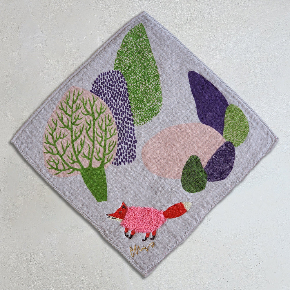 Forest Fox Fluffy Animal Handkerchief · morita MiW