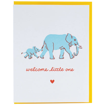 Elephant Walk Baby Card · Smudge Ink