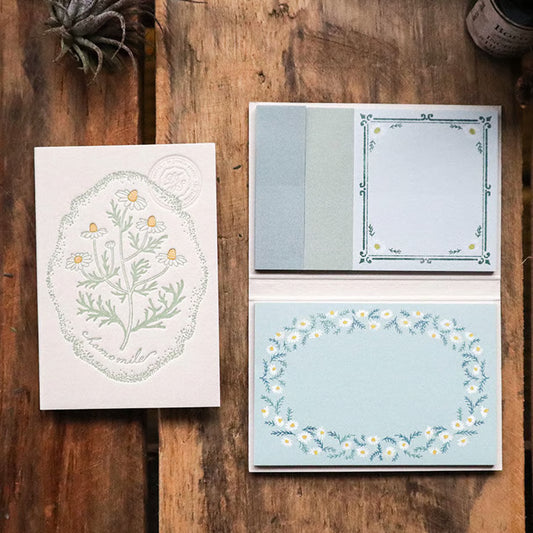 Chamomile Letterpress Book-Style Sticky Notes・Keibunsha & meriBUN