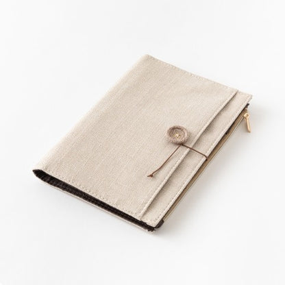 Beige Cloth Yuru Log B6 Notebook Cover · Midori