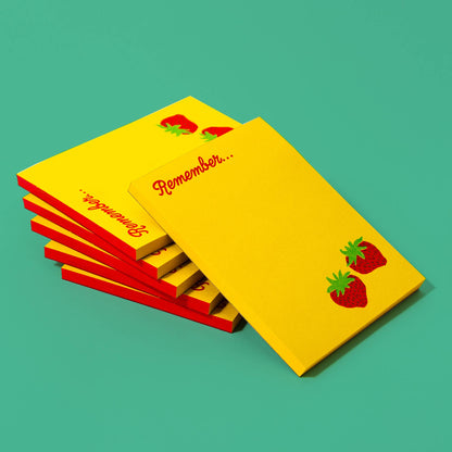 Remember Strawberry Risograph Notepad · Bromstad Printing Co.