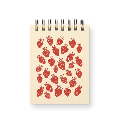 Strawberry Pattern Mini Jotter Notebook · Ruff House Print Shop