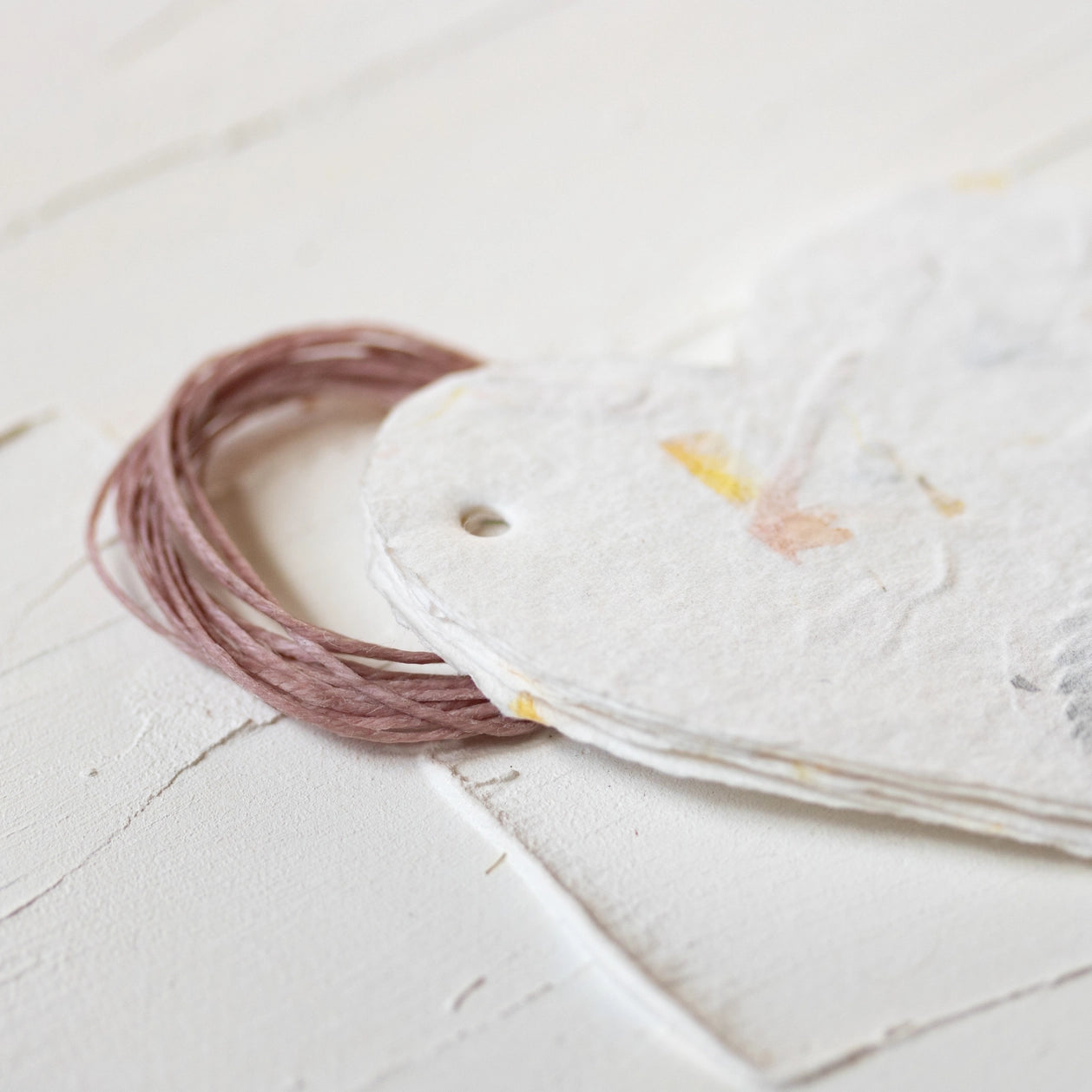 Floral Petite Handmade Paper Heart Tag · Oblation Papers & Press