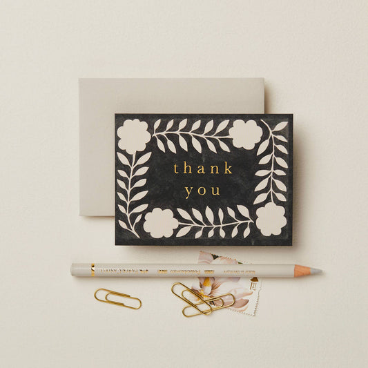 Ink Flora 'Thank You' Mini Card · Wanderlust Paper Co