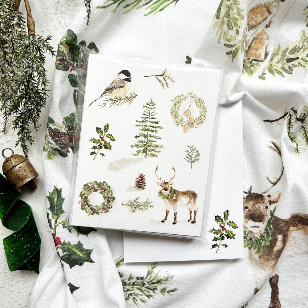 Evergreen Christmas Tea Towel · emily lex studio
