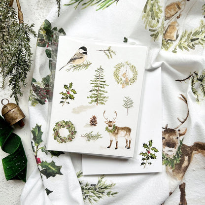 Evergreen Christmas Tea Towel · emily lex studio