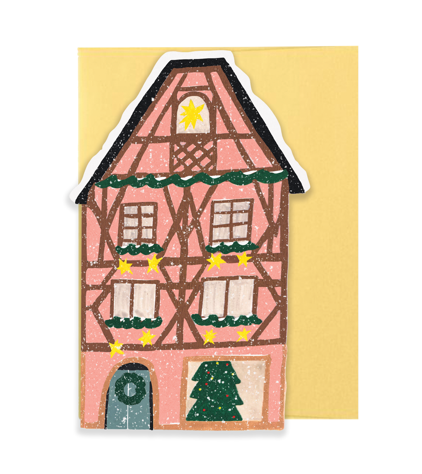 Pink Cottage Die Cut Card · Isatopia