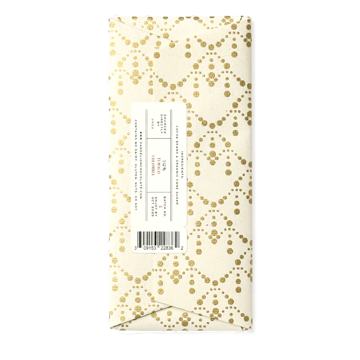 Tumaco Columbia 70% Chocolate Bar · Dandelion Chocolate