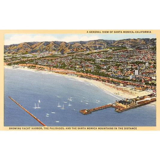 View of Santa Monica, California · Vintage Image Postcard