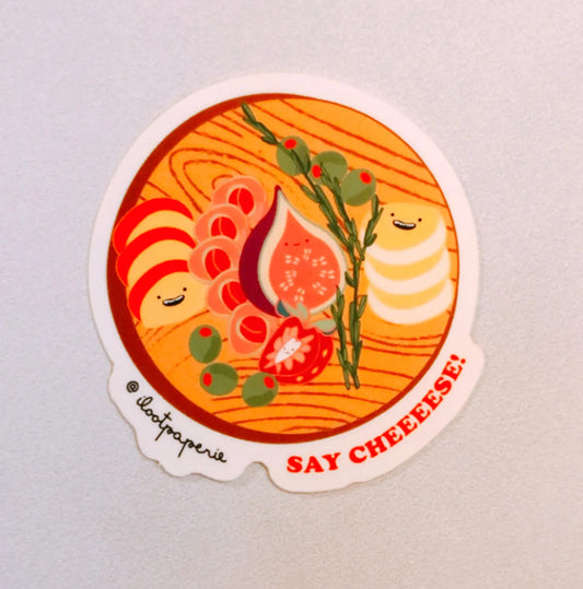 Say Cheese! Charcuterie Board Single Sticker / Ilootpaperie