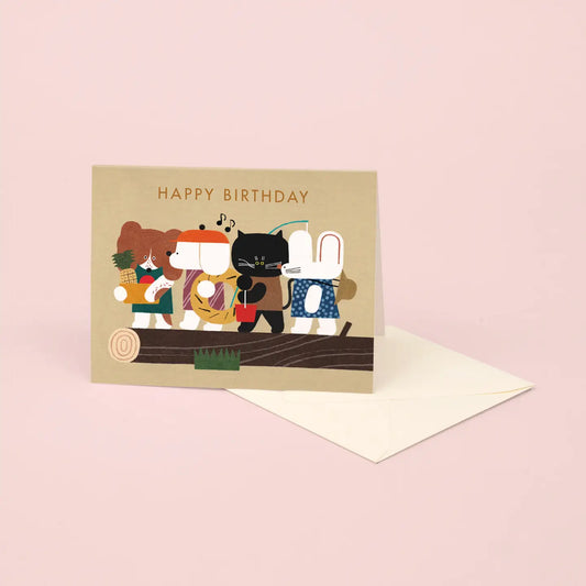 Summer Vacation Animal Birthday Card  · Clap Clap