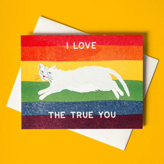 I Love The True You - Gay Pride Risograph Card · Bromstad Printing Co.