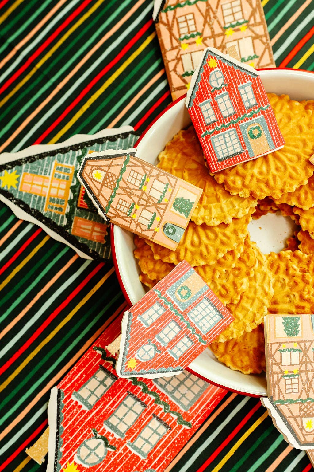 Red Cottage Die Cut Card - Winter Cottage Collection · Isatopia