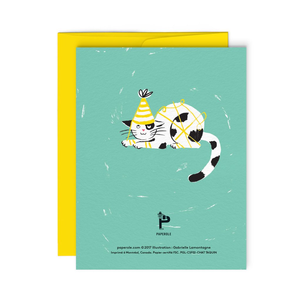 Cat Taquin Greeting Card · Paperole