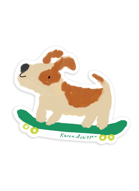 Skateboarding Dog Sticker · Karen Schipper