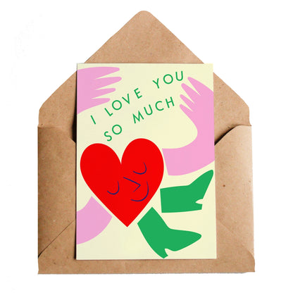 Love You Heart Greeting Card · Lottie Hall Studio