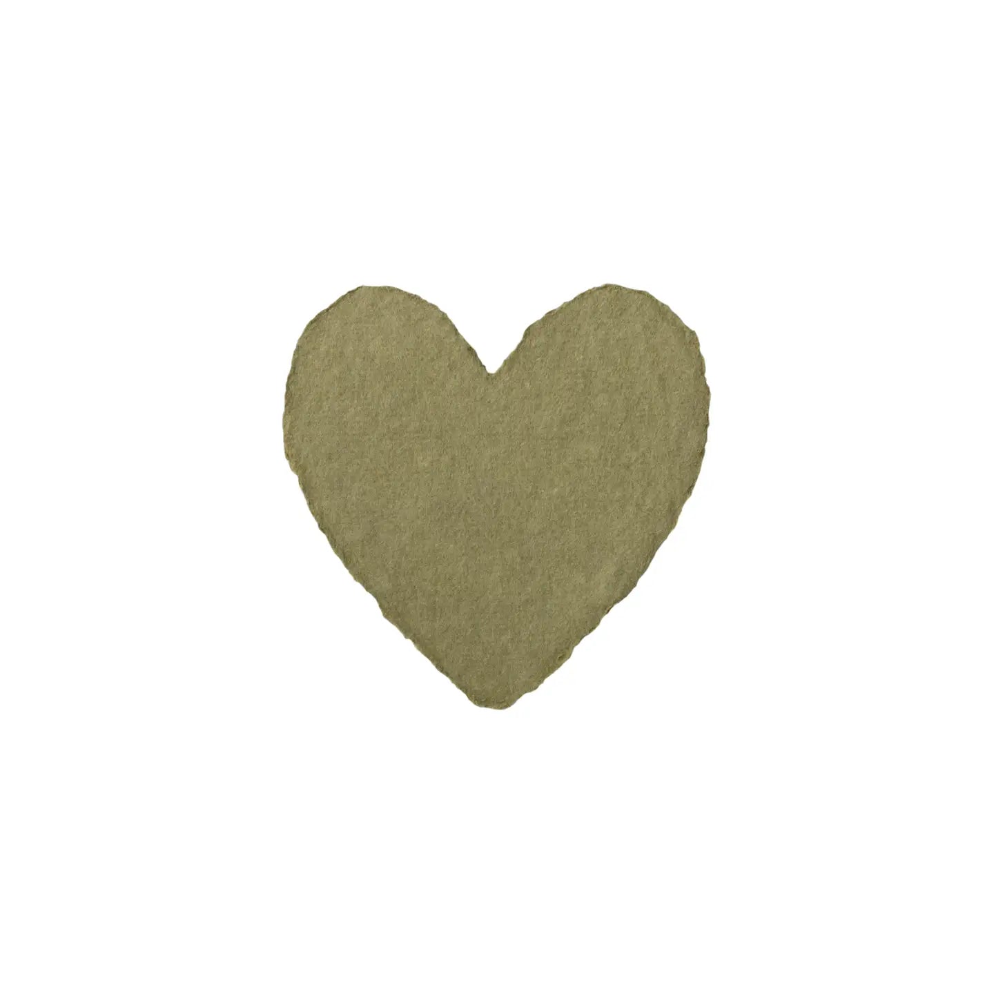 Petite Olive Handmade Paper Heart / Single · Oblation Papers & Press