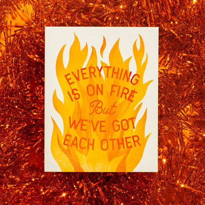 Everything Is On Fire Risograph Card  · Bromstad Printing Co.