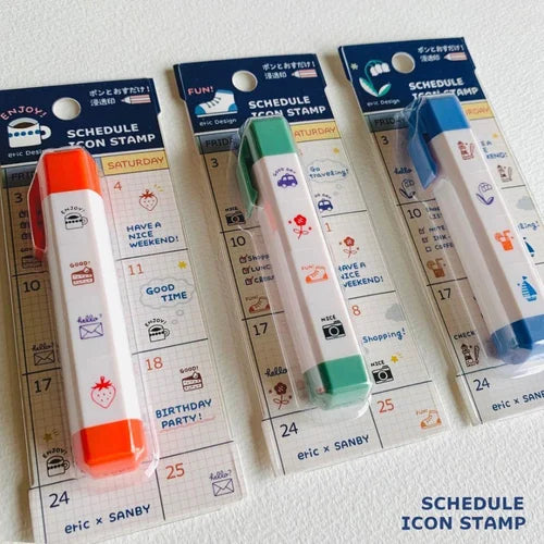 eric small things x SANBY Schedule Icon Self-Inking Stamps