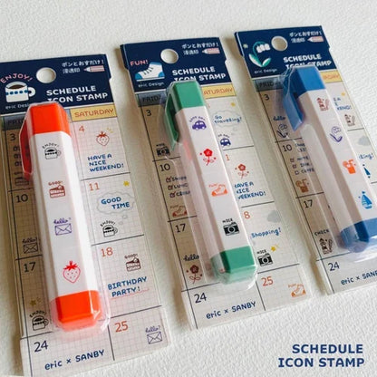 eric small things x SANBY Schedule Icon Self-Inking Stamps