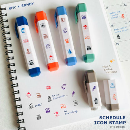 eric small things x SANBY Schedule Icon Self-Inking Stamps