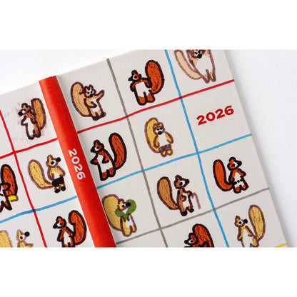 2026 Hobonichi English Weeks / 100%ORANGE: Squirrel’s Moving Day《January Start | English》