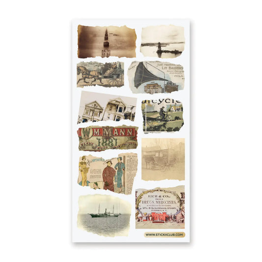 Antique Ephemera Sticker Sheet · STICKII