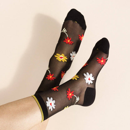Black Louann Sheer Socks · Hansel+Basel