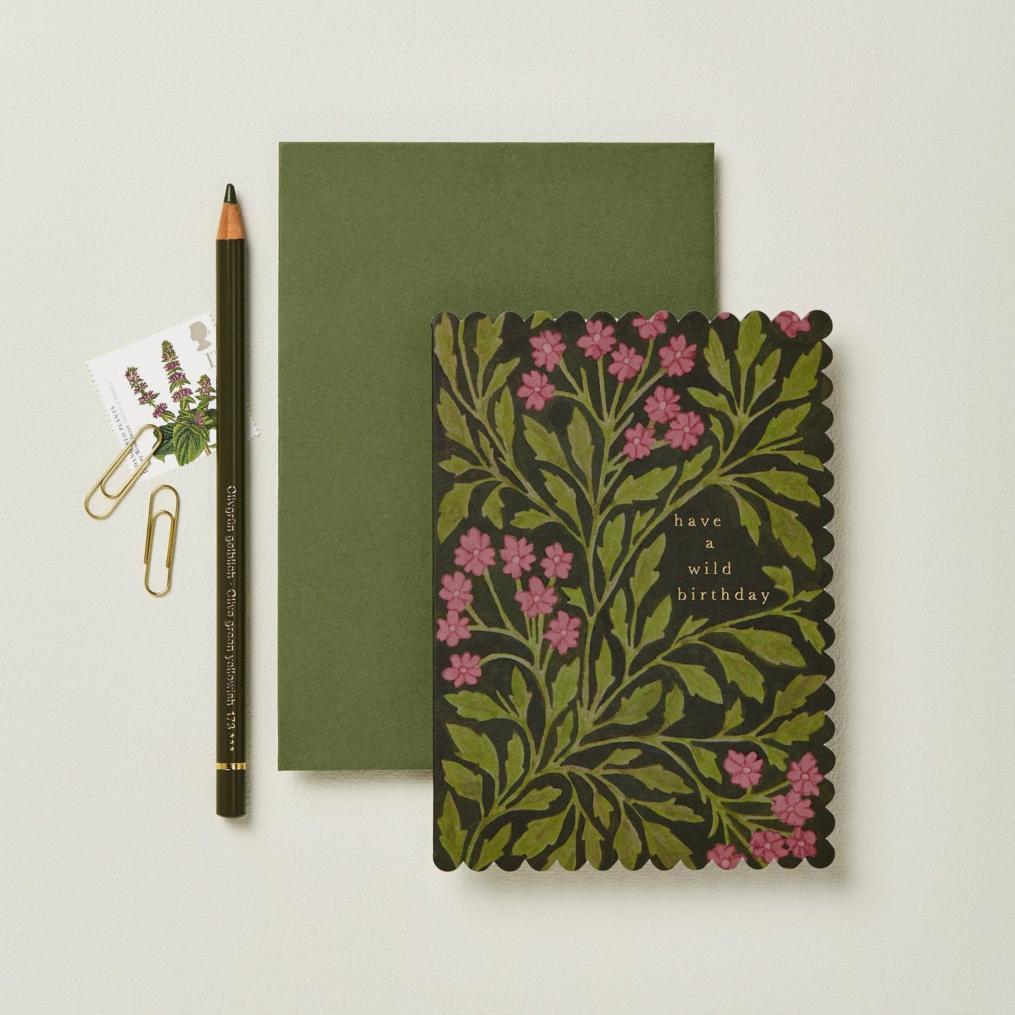 Green Flora 'Wild Birthday' Card · Wanderlust Paper Co