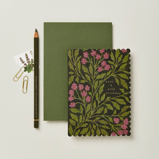 Green Flora 'Wild Birthday' Card · Wanderlust Paper Co