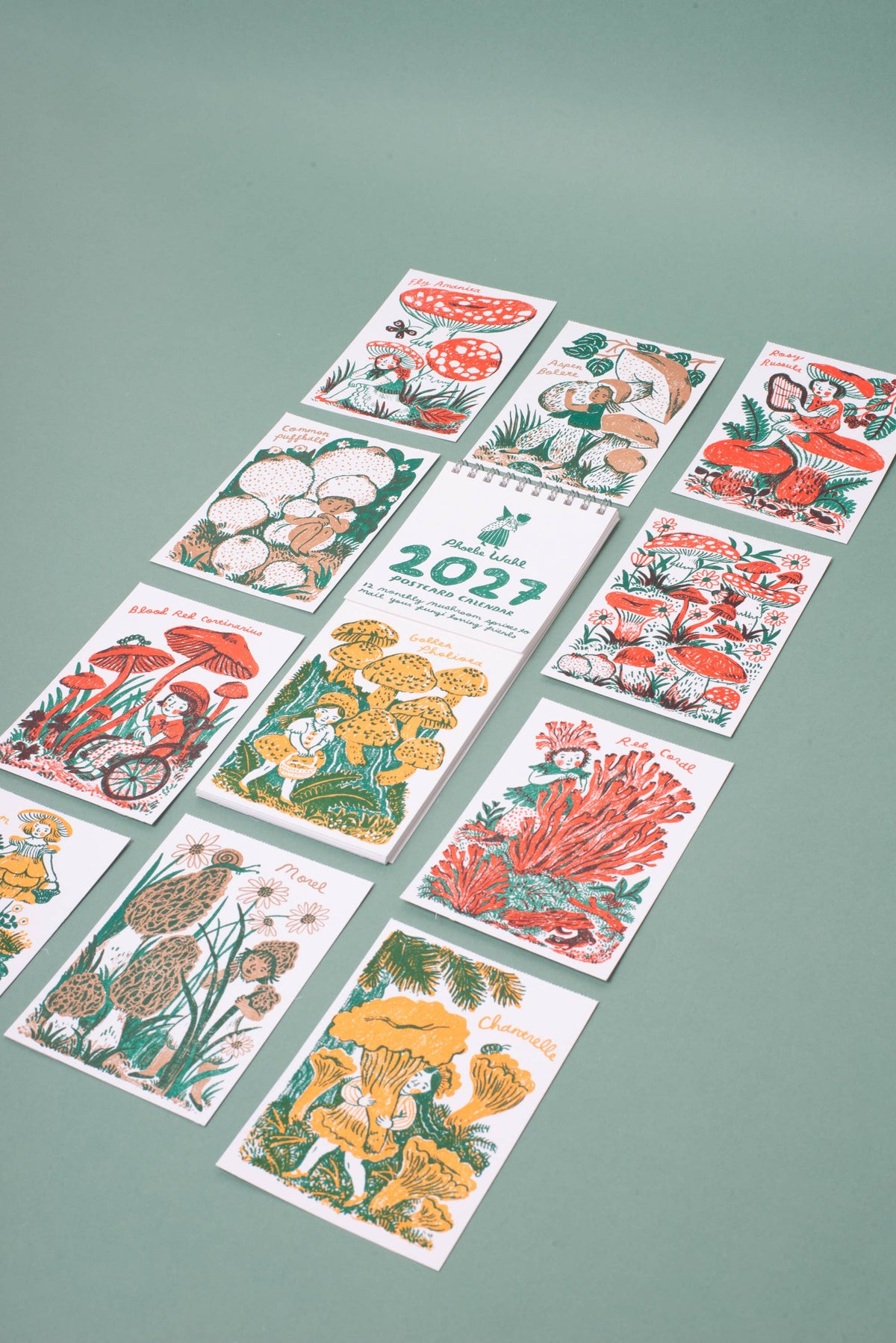 2027 Gnomes & Mushrooms Postcard Wall Calendar · Phoebe Wahl & Egg Press
