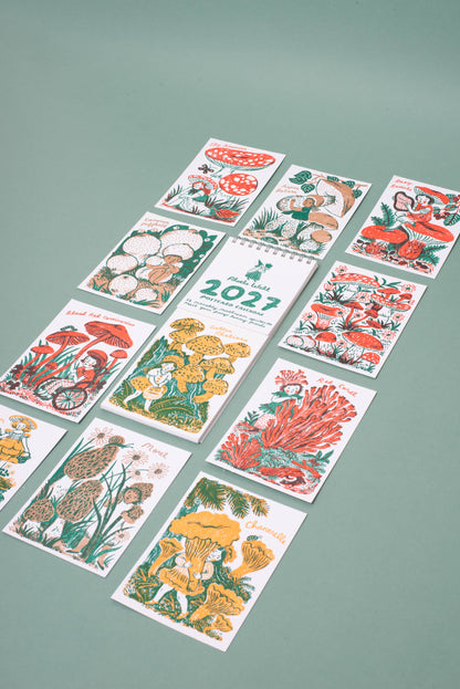 2027 Gnomes & Mushrooms Postcard Wall Calendar · Phoebe Wahl & Egg Press
