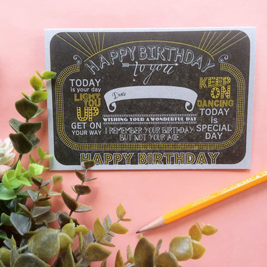 Letterpress Birthday Card Typography 05 · Yamamoto Paper