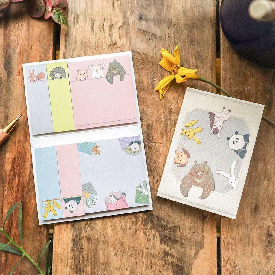 Hyokkori Animals Book-Style Sticky Notes・Keibunsha & meriBUN