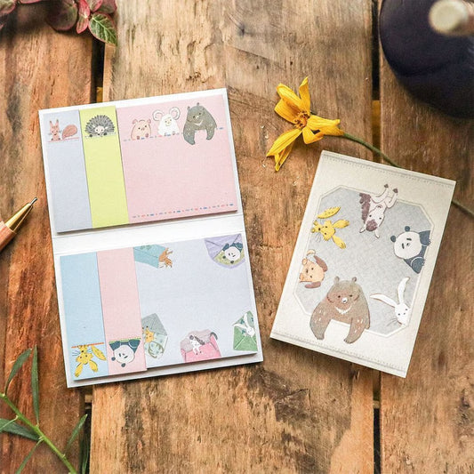 Hyokkori Animals Book-Style Sticky Notes・Keibunsha & meriBUN