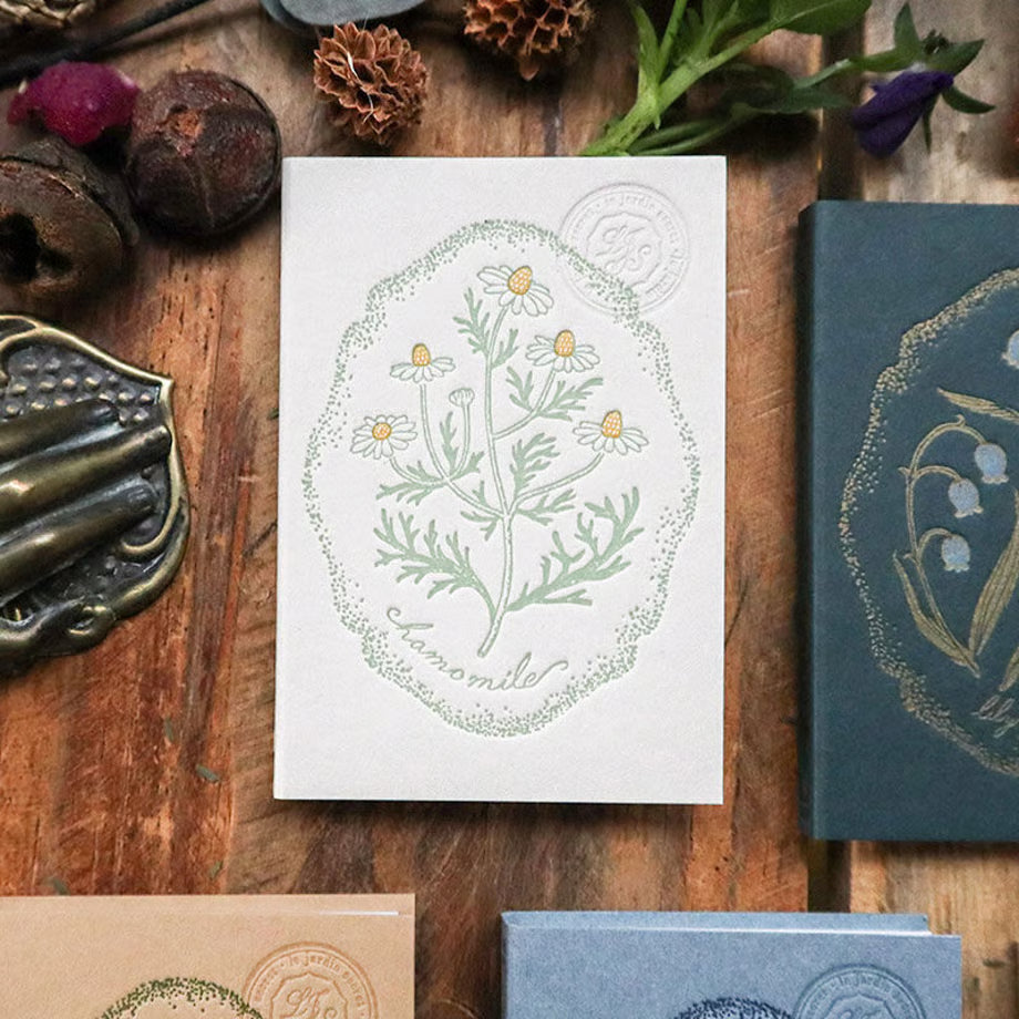 Chamomile Letterpress Book-Style Sticky Notes・Keibunsha & meriBUN