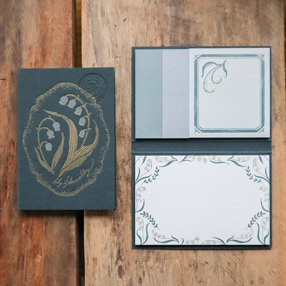 Lily of the Valley Letterpress Book-Style Sticky Notes・Keibunsha & meriBUN
