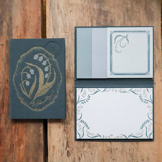 Lily of the Valley Letterpress Book-Style Sticky Notes・Keibunsha & meriBUN
