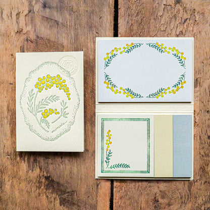 Mimosa Letterpress Book-Style Sticky Notes・Keibunsha & meriBUN