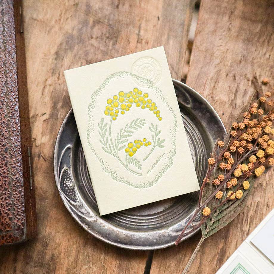 Mimosa Letterpress Book-Style Sticky Notes・Keibunsha & meriBUN