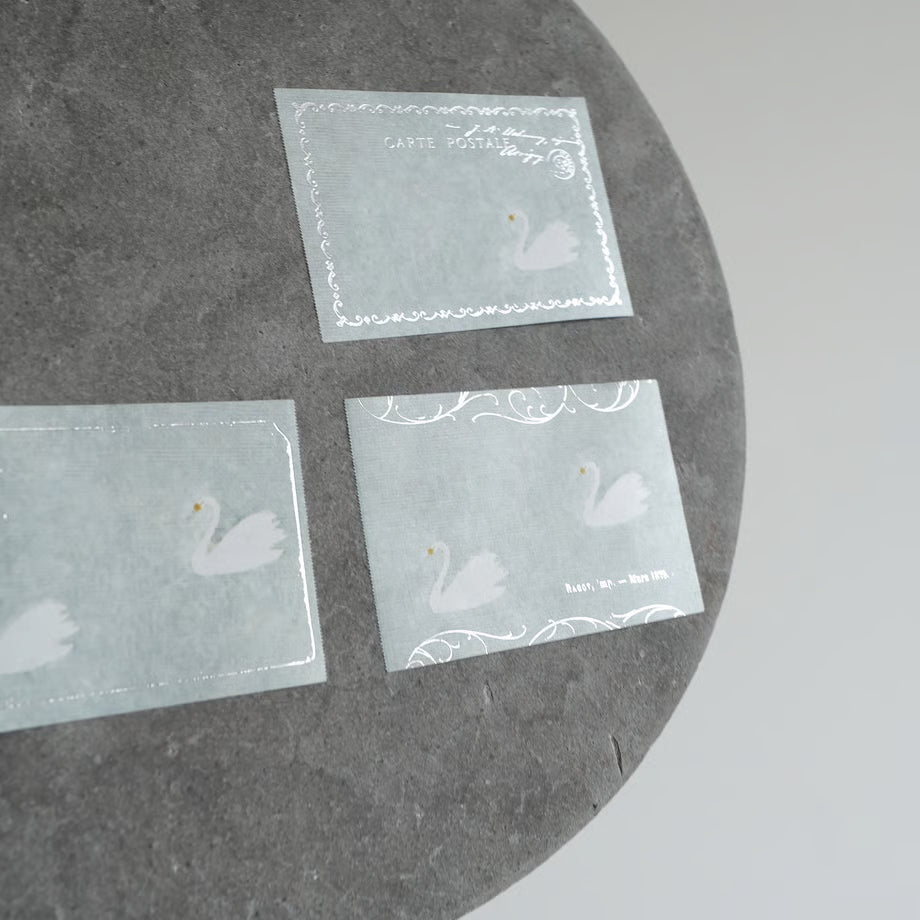 Canon Swans Foil-Stamped Roll Memo · Yohaku
