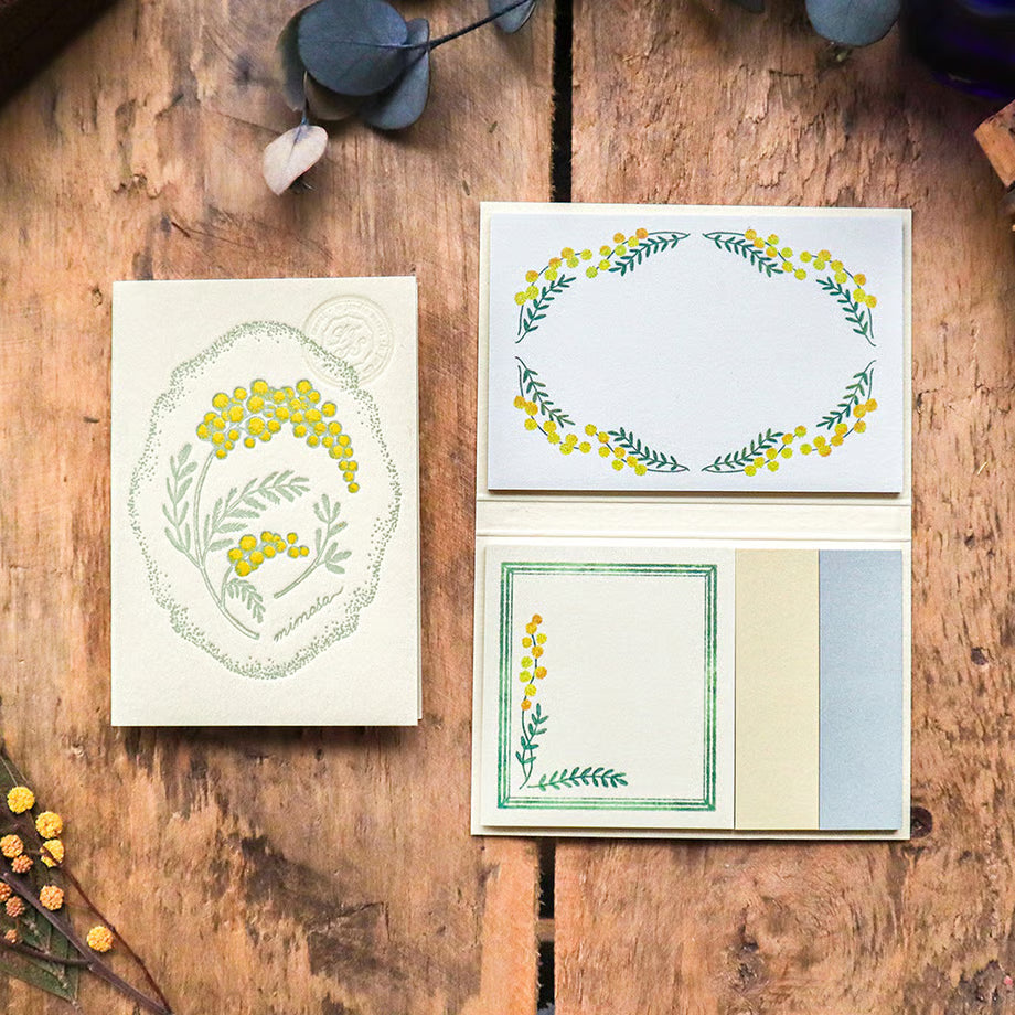 Mimosa Letterpress Book-Style Sticky Notes・Keibunsha & meriBUN