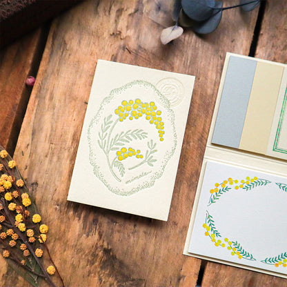Mimosa Letterpress Book-Style Sticky Notes・Keibunsha & meriBUN