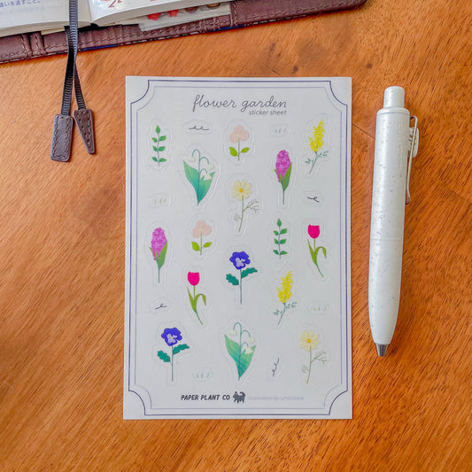 Flower Garden Clear Sticker Sheet · Paper Plant Co