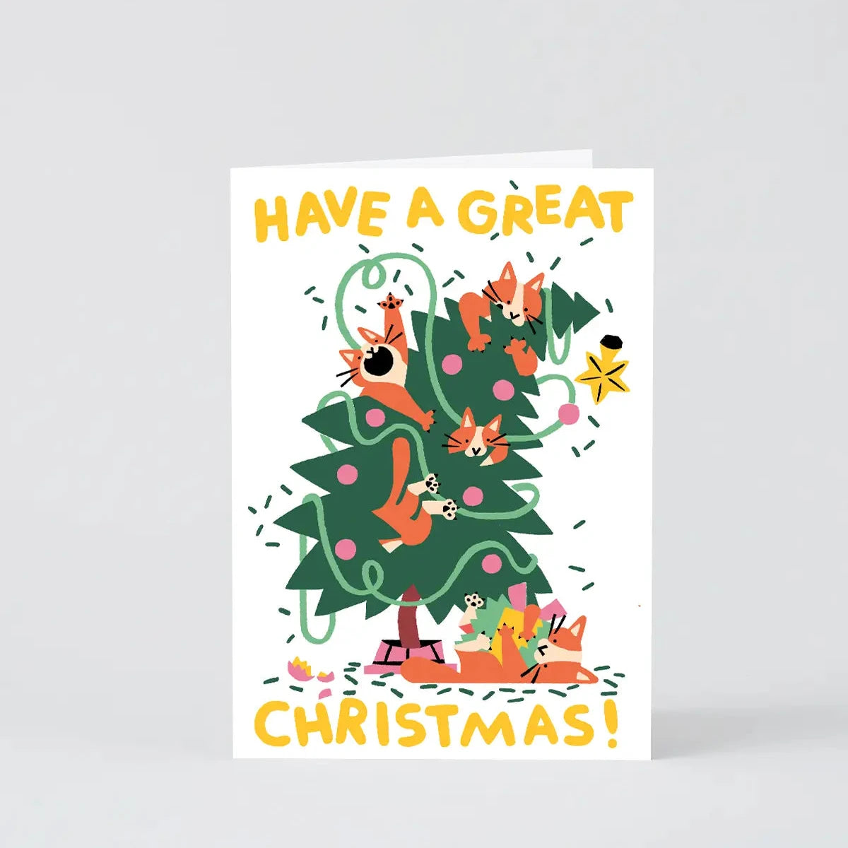 Great Christmas Cats Embossed Holiday Card · Wrap